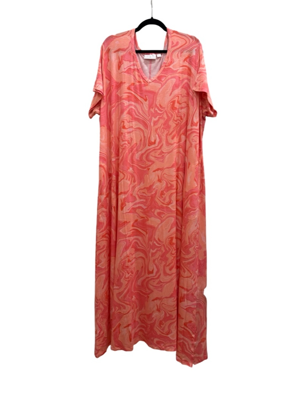 Belle by Kim Gravel Coral Pink Marble Maxi Dress - Picture 2 of 11